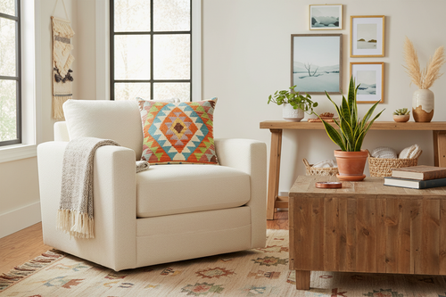 Shabby Chic Turkish Britany Hand Woven Kilim Throw Pillow