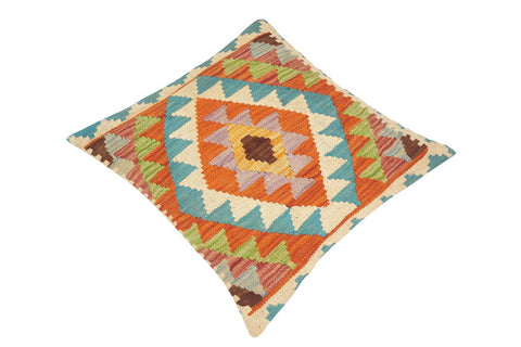 handmade Traditional Pillow Rust Teal Hand-Woven SQUARE 100% WOOL kilim throw pillow