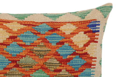 handmade Traditional Pillow Rust Beige Hand-Woven SQUARE 100% WOOL kilim throw pillow