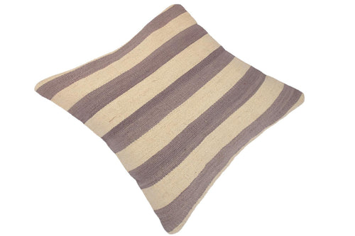 handmade Modern Pillow Beige Gray Hand-Woven SQUARE 100% WOOL kilim throw pillow