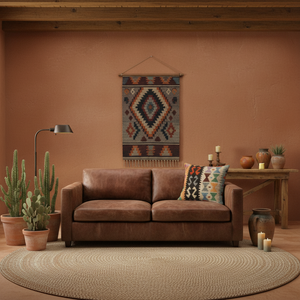 Rustic Turkish Dora Hand Woven Kilim Throw Pillow
