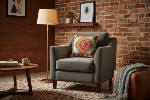 Geometric Turkish Velma Hand Woven Kilim Throw Pillow