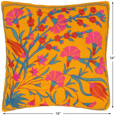 handmade Traditional Pillow Orange Pink  SQUARE Velvet throw pillow