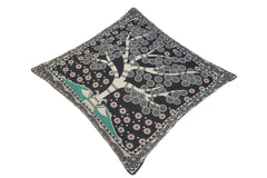 handmade Traditional Pillow Black Beige  SQUARE handmade Silk Throw Pillow