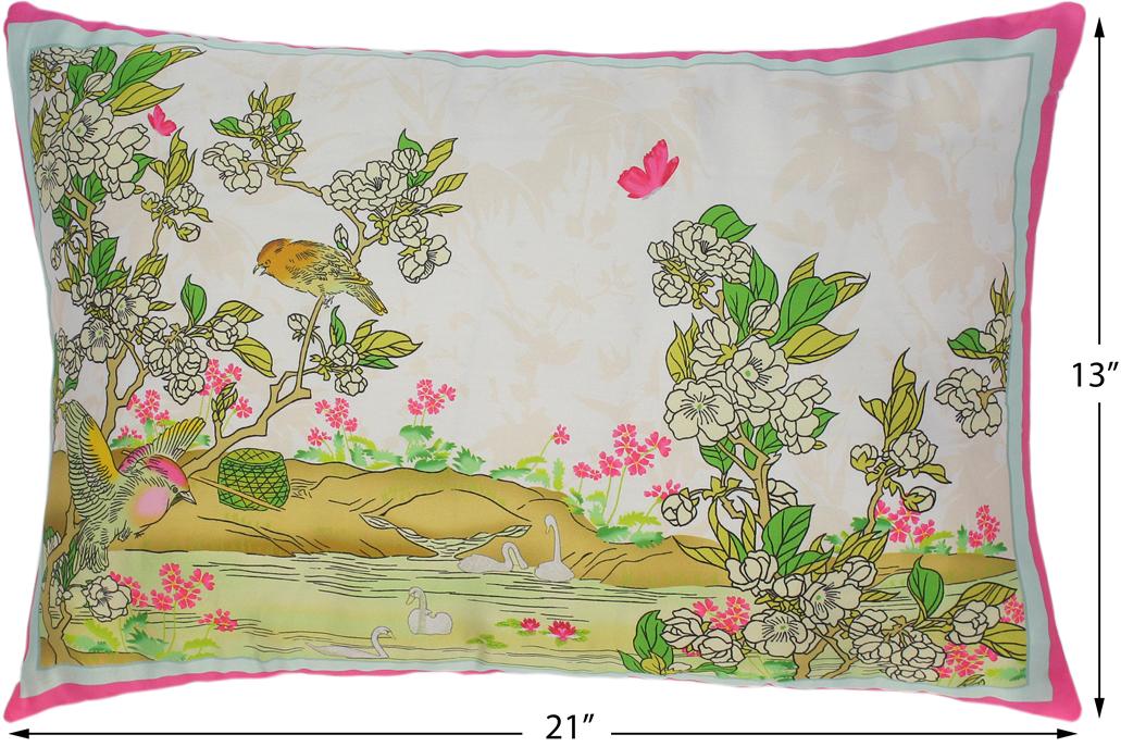 handmade Traditional Pillow Beige Gold  RECTANGLE handmade Silk Throw Pillow