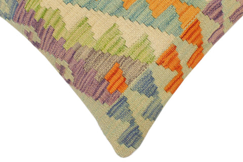 handmade Tribal Turkish Antique Rust Blue Hand-Woven SQUARE 100% WOOL pillow