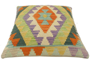 handmade Tribal Turkish Antique Rust Beige Hand-Woven SQUARE 100% WOOL pillow