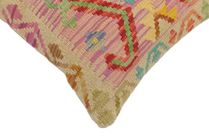 handmade Tribal Turkish Antique Purple Beige Hand-Woven SQUARE 100% WOOL pillow
