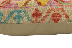 handmade Tribal Turkish Antique Purple Beige Hand-Woven SQUARE 100% WOOL pillow