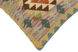 handmade Tribal Turkish Antique Rust Blue Hand-Woven SQUARE 100% WOOL pillow