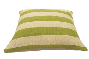handmade Modern Beige Green Hand-Woven SQUARE 100% WOOL Pillow