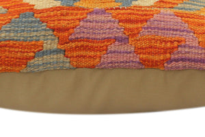 handmade Tribal Turkish Antique Rust Blue Hand-Woven SQUARE 100% WOOL pillow