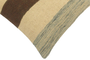 handmade Tribal Turkish Antique Beige Brown Hand-Woven SQUARE 100% WOOL pillow