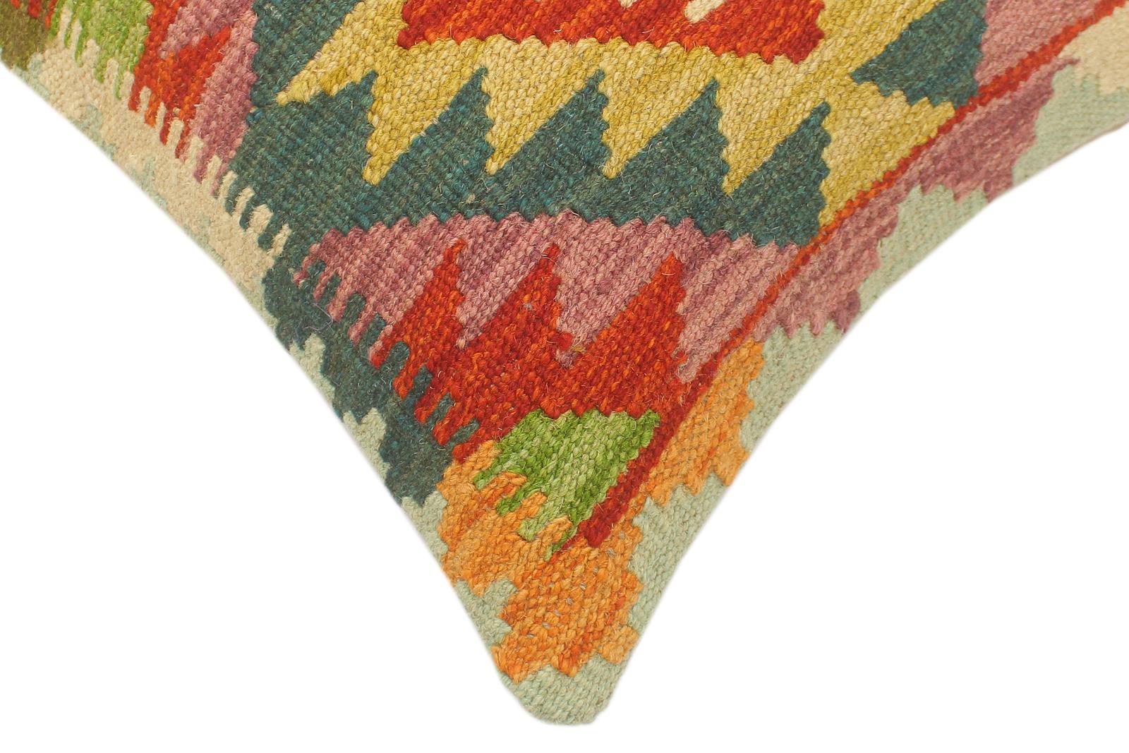 handmade Tribal Rust Blue Hand-Woven RECTANGLE 100% WOOL Pillow