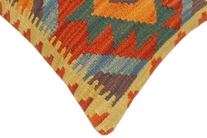 handmade Tribal Rust Blue Hand-Woven RECTANGLE 100% WOOL Pillow