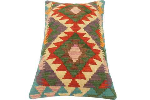 handmade Tribal Rust Blue Hand-Woven RECTANGLE 100% WOOL Pillow