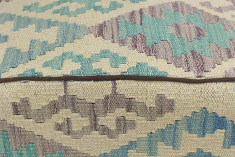 handmade Traditional Ottoman Beige Blue Hand-made SQUARE handmade ottoman pouf