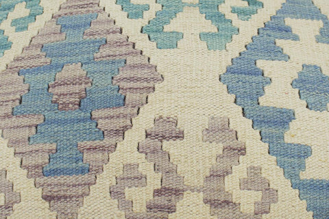 handmade Traditional Ottoman Beige Blue Hand-made SQUARE handmade ottoman pouf