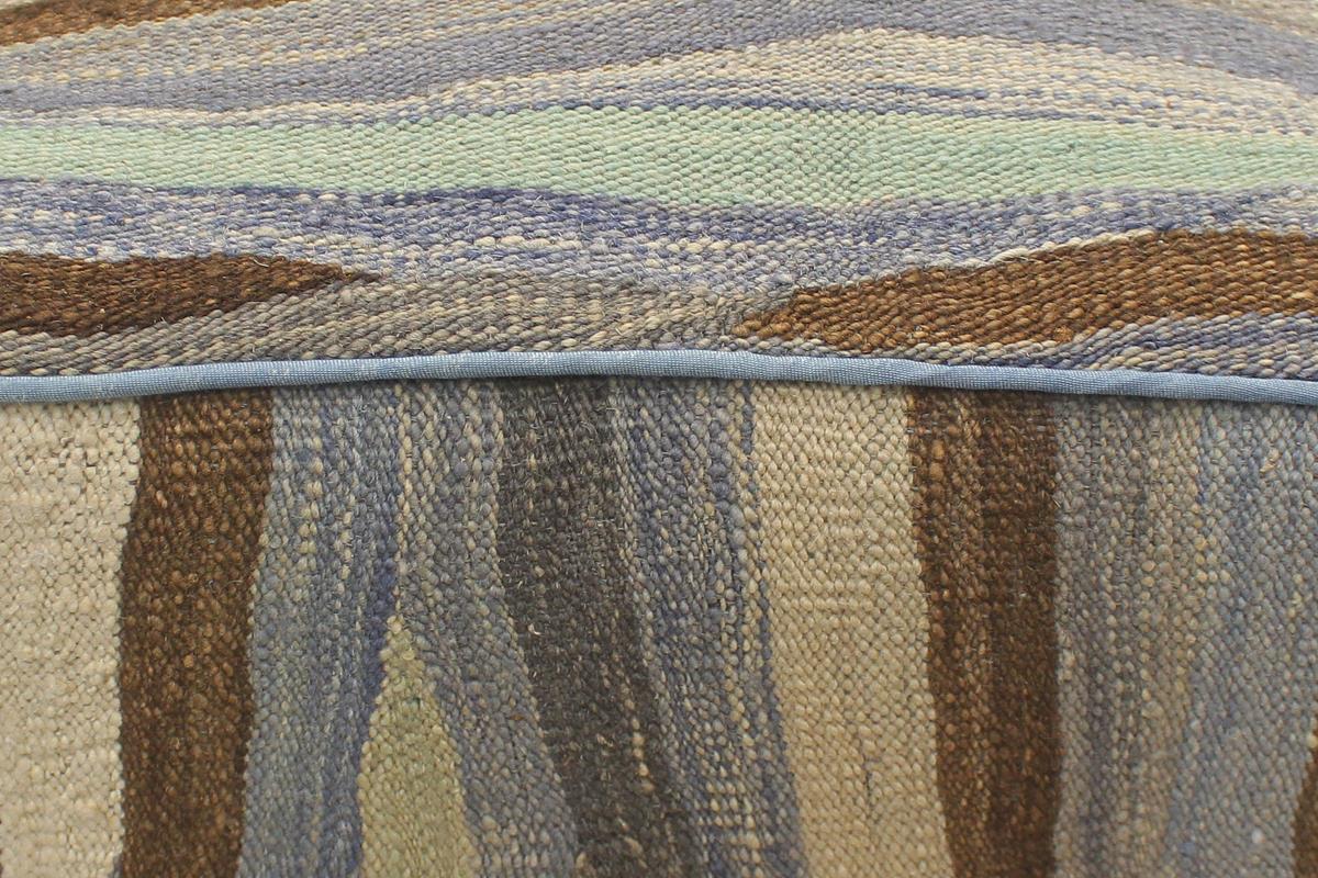 handmade Modern Ottoman Blue Beige Hand-made SQUARE handmade ottoman pouf