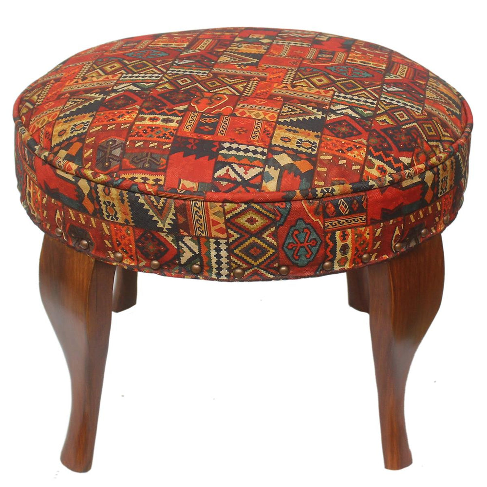 handmade Traditional Victorianot Rust Blue Hand-made ROUND JAQUARD area rug  23'' x 23'' x 18''