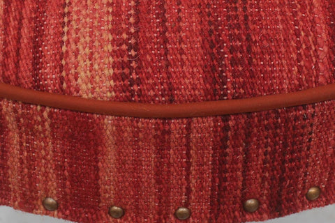 handmade Modern Victorianot Red Red Hand-made RECTANGLE Vegetable dyed wool and wood  24 x 24 x 19