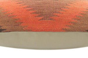 handmade Tribal Turkish Antique Rust Black Hand-Woven SQUARE 100% WOOL pillow