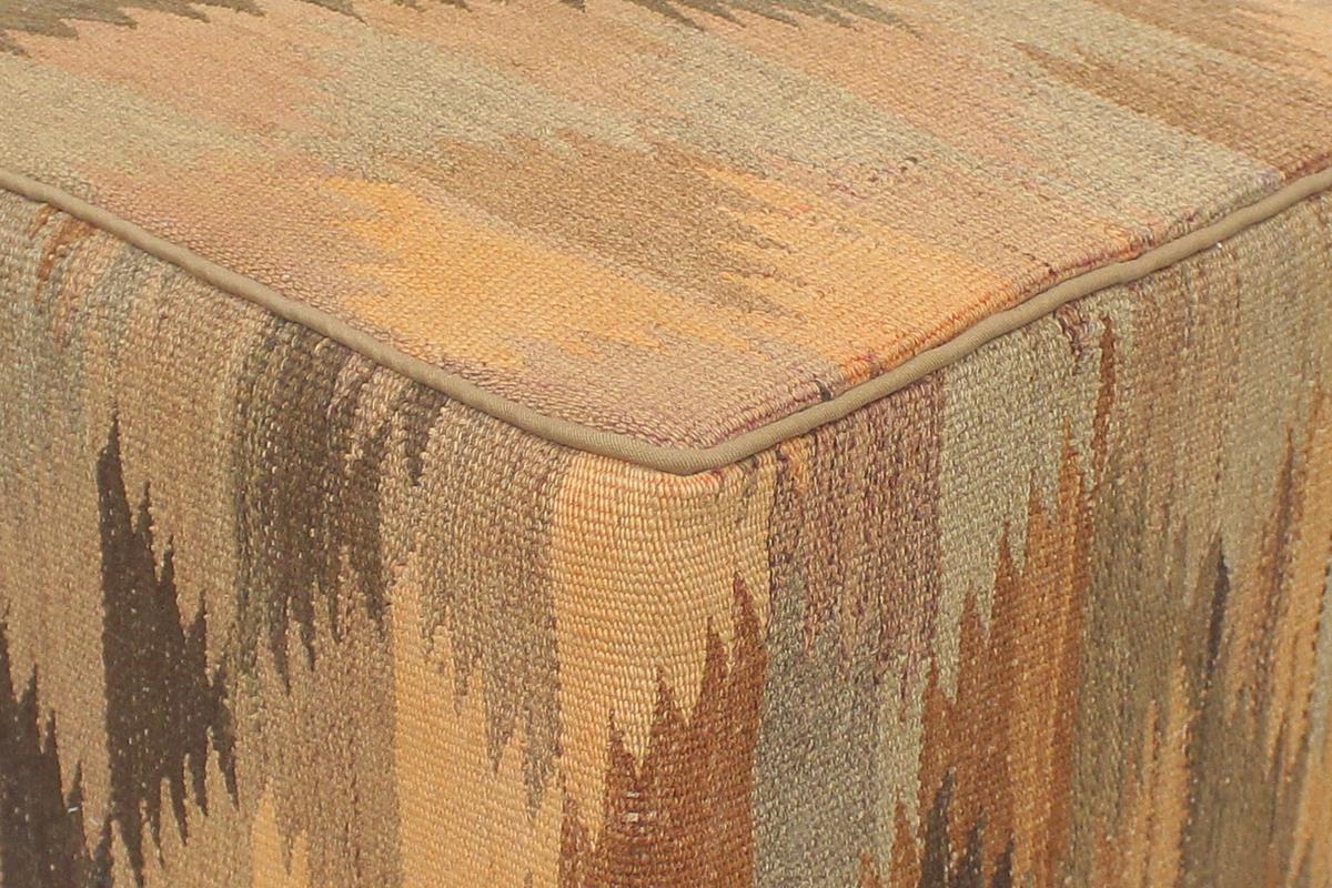 handmade Traditional Ottoman Orange Brown Hand-made SQUARE handmade ottoman pouf