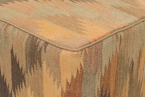 handmade Traditional Ottoman Orange Brown Hand-made SQUARE handmade ottoman pouf