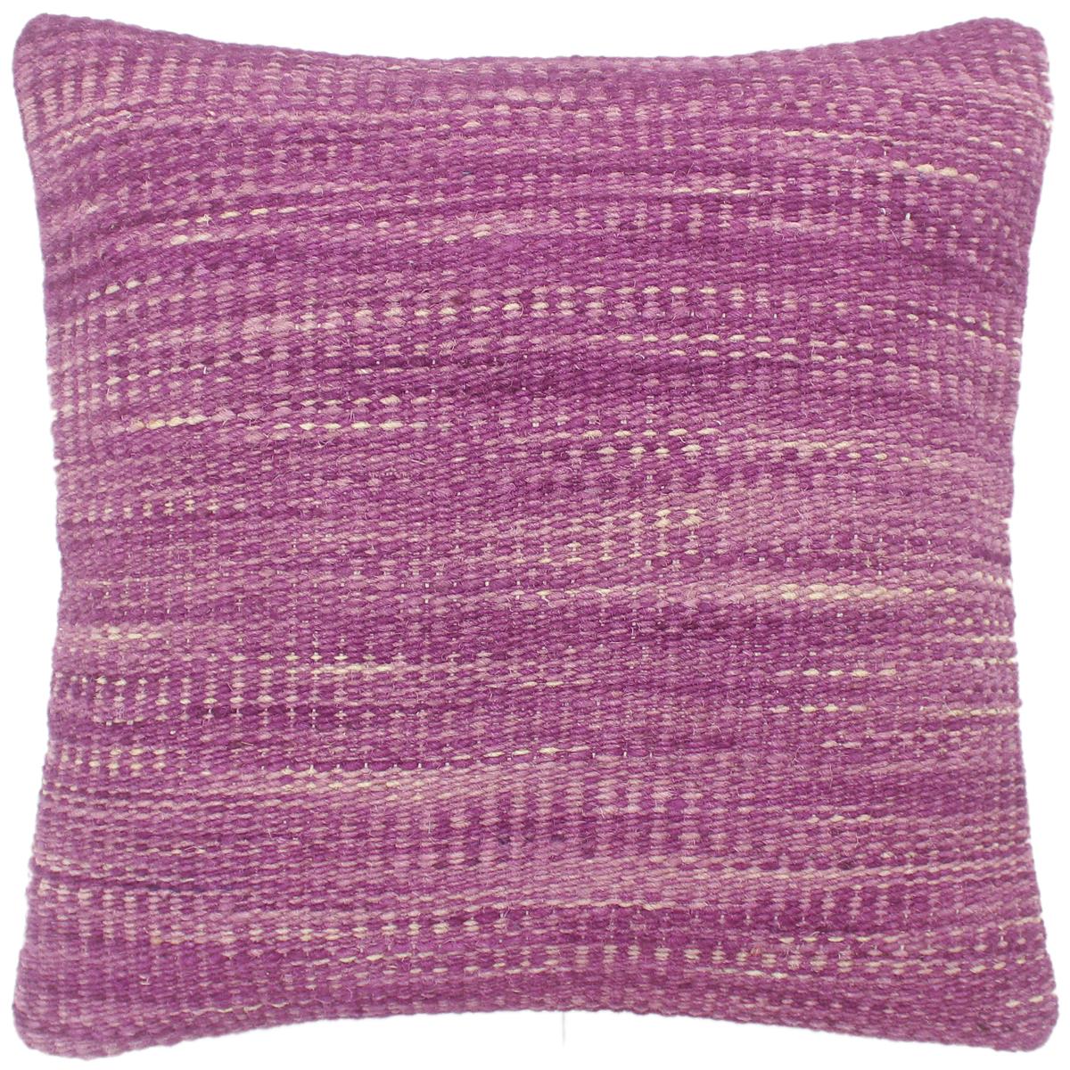 18x18 hand woven kilim throw pillow in purple and beige - Turkish Boho Chic Hales