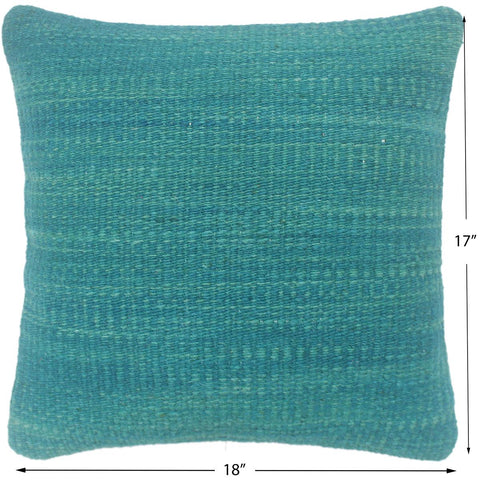 handmade Modern Green Green Hand-Woven SQUARE 100% WOOL Pillow