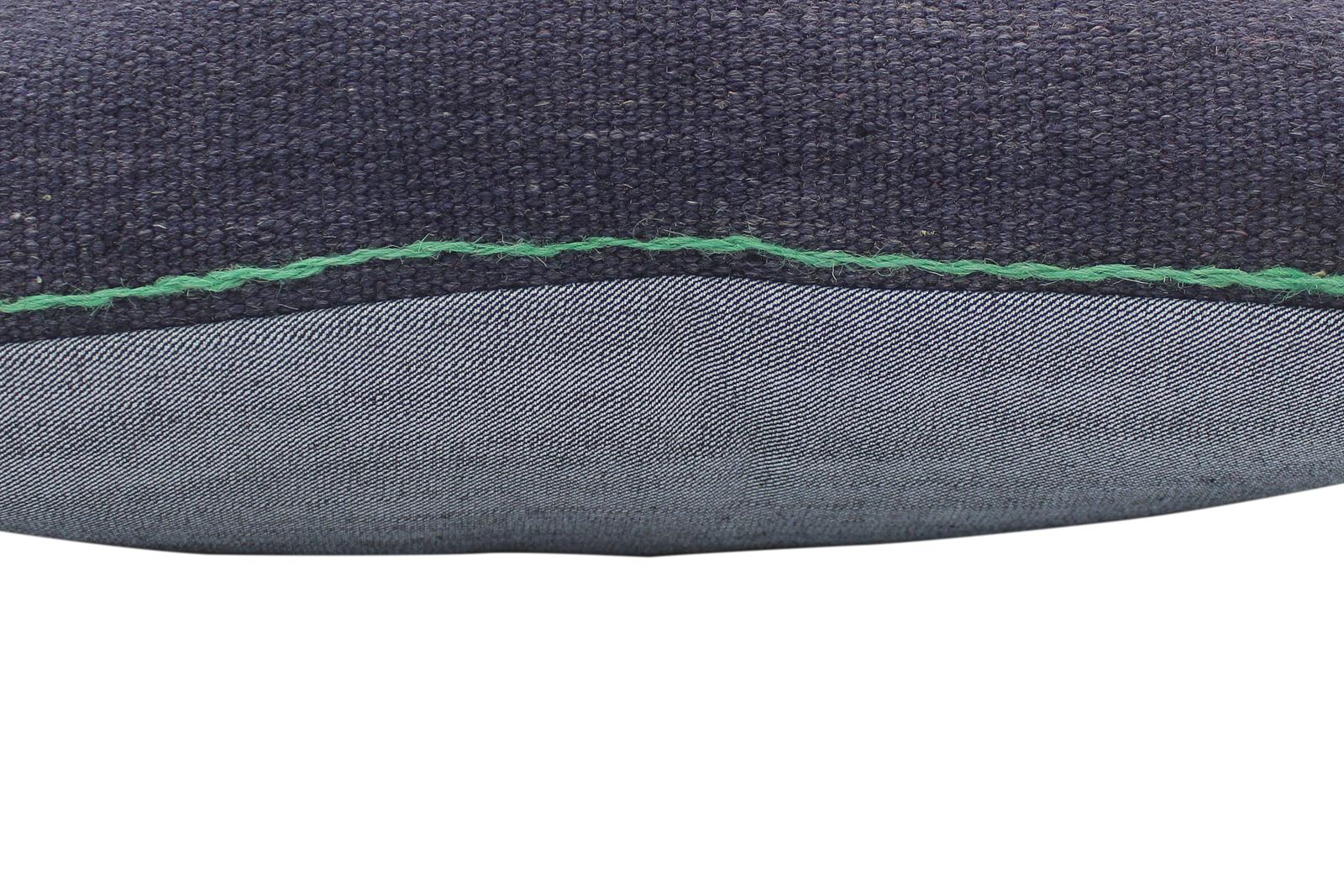 handmade  Pillow Blue Green Hand-Woven SQUARE 100% Wool Suzani Throw Pillow