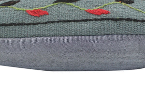 handmade  Pillow Gray Red Hand-Woven SQUARE 100% Wool Suzani Throw Pillow