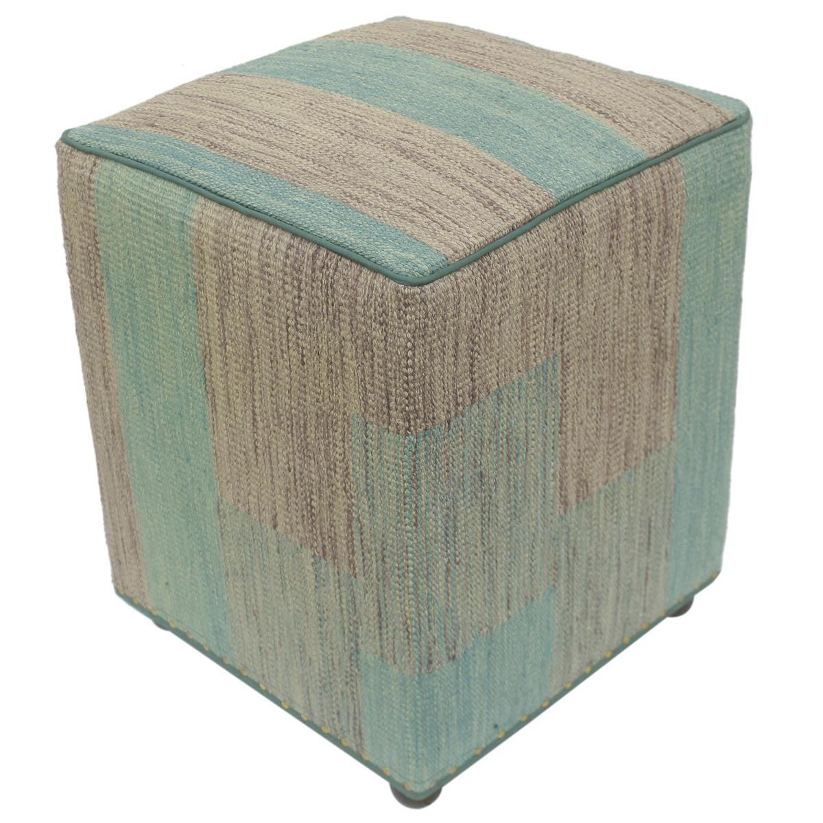 handmade Modern Ottoman Green Purple Hand-made SQUARE handmade ottoman pouf