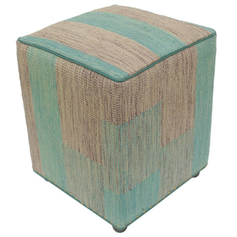 handmade Modern Ottoman Green Purple Hand-made SQUARE handmade ottoman pouf