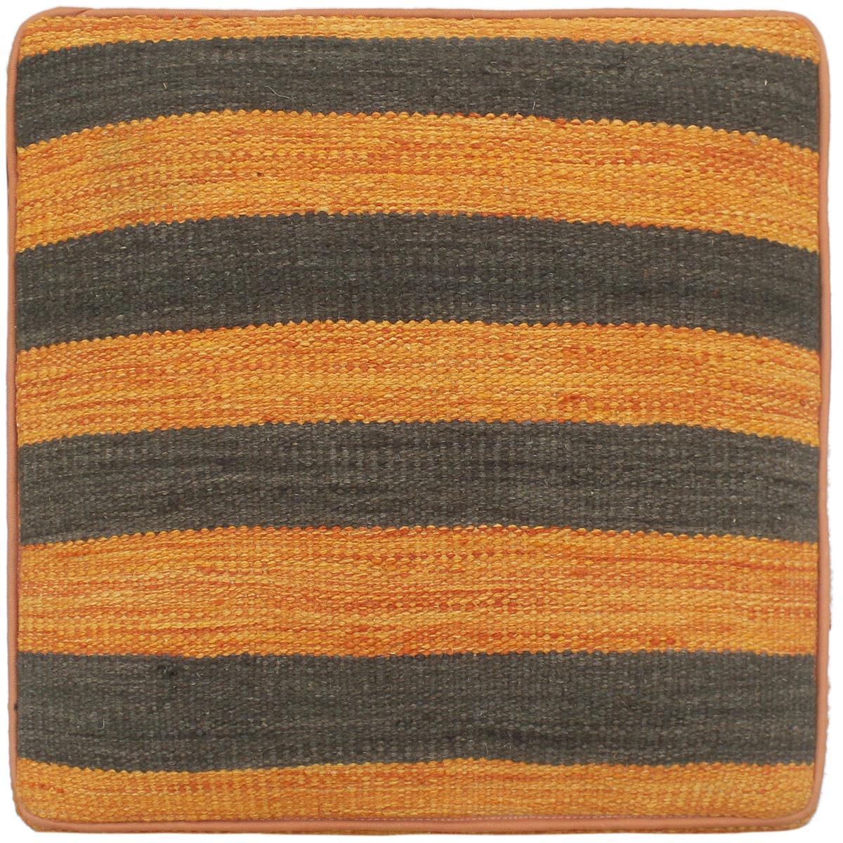 handmade Modern Ottoman Orange Black Hand-made SQUARE handmade ottoman pouf