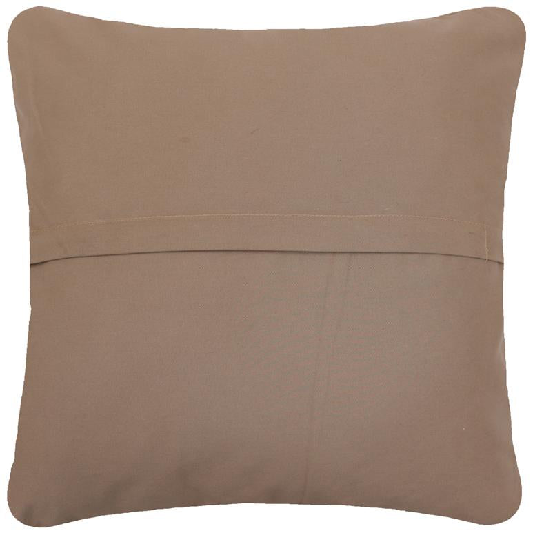 handmade Traditional Pillow Beige Blue Hand-Woven SQUARE 100% WOOL Handmade pillow