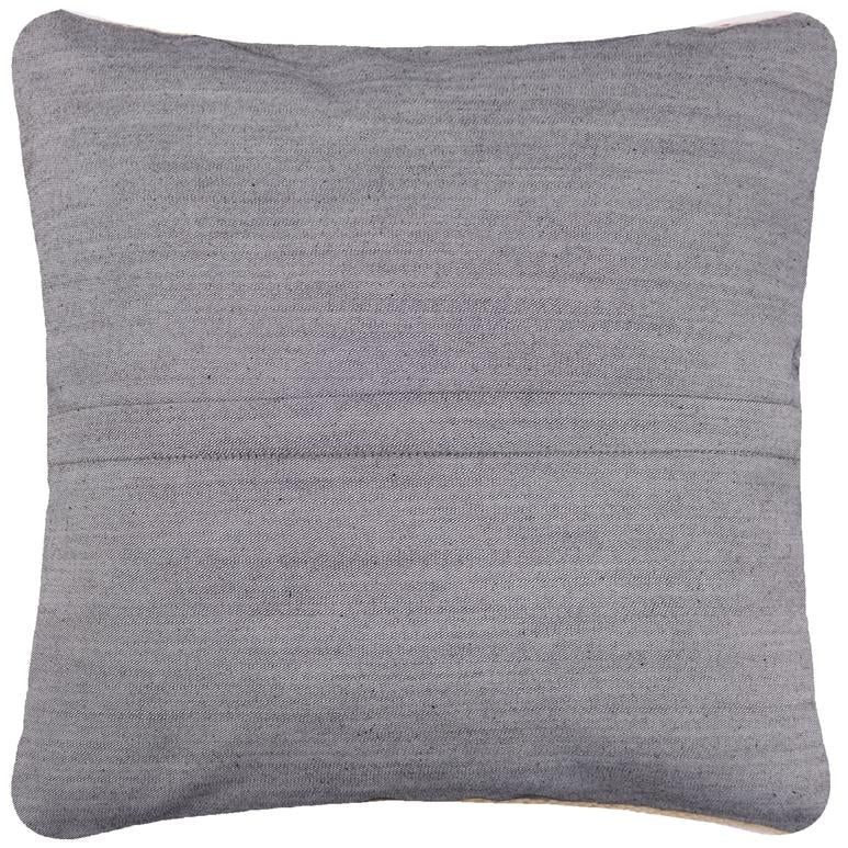 handmade Traditional Pillow Beige Burgundy Hand-Woven SQUARE 100% WOOL Handmade pillow