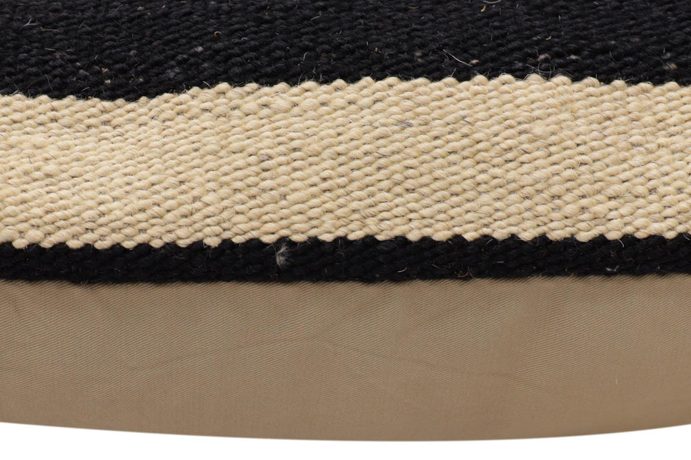 handmade Modern Pillow Beige Black Hand-Woven SQUARE 100% WOOL  Hand woven turkish pillow  2 x 2