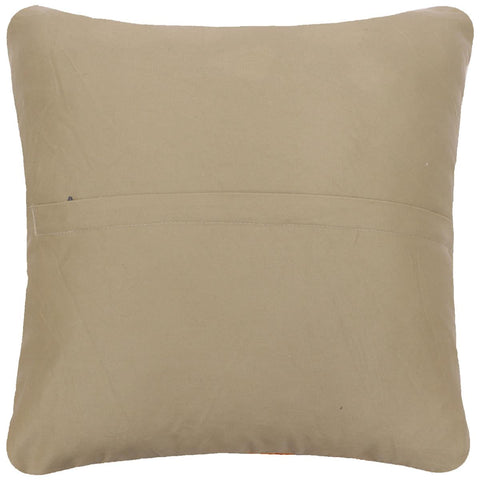 handmade Traditional Pillow Rust Blue Hand-Woven SQUARE 100% WOOL  Hand woven turkish pillow  2 x 2