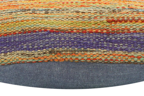 handmade Modern Pillow Rust Blue Hand-Woven SQUARE 100% WOOL  Hand woven turkish pillow  2 x 2