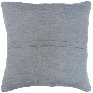 handmade Modern Pillow Rust Blue Hand-Woven SQUARE 100% WOOL  Hand woven turkish pillow  2 x 2