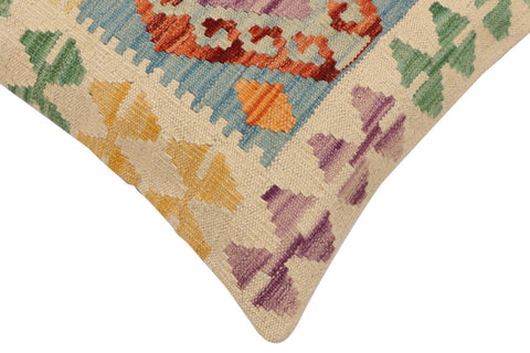 handmade Traditional Pillow Blue Rust Hand-Woven SQUARE 100% WOOL Hand woven turkish pillow2 x 2