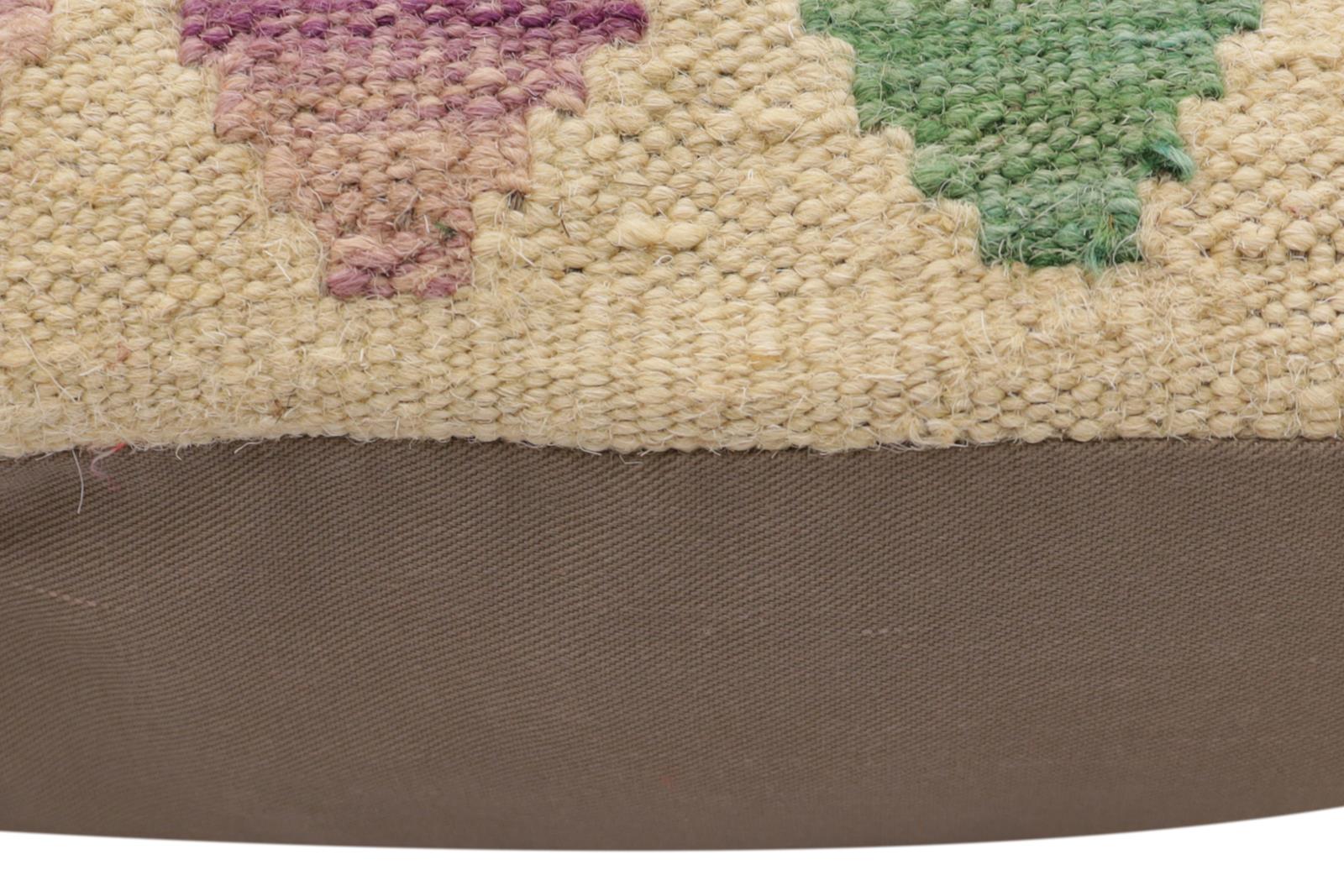 handmade Traditional Pillow Blue Rust Hand-Woven SQUARE 100% WOOL Hand woven turkish pillow2 x 2