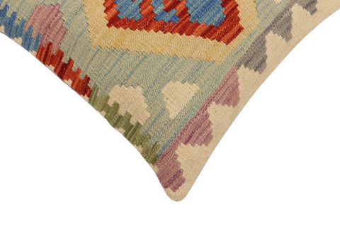 handmade Traditional Pillow Rust Blue Hand-Woven SQUARE 100% WOOL Hand woven turkish pillow2 x 2