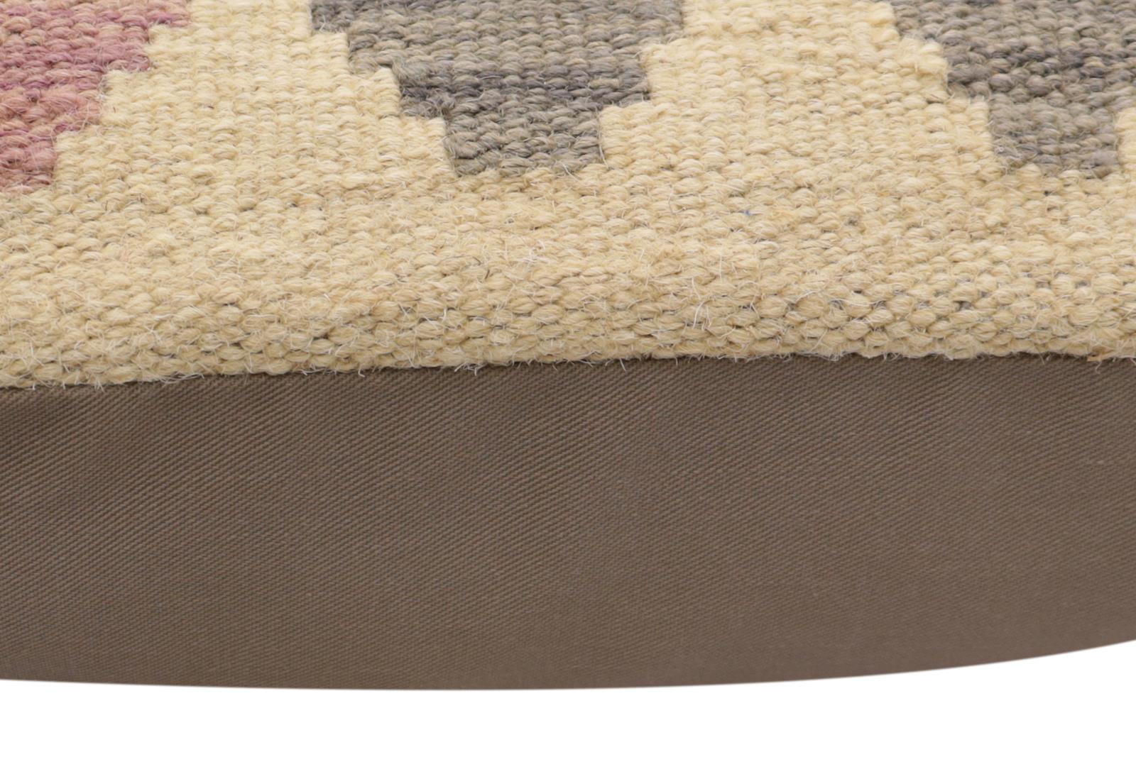 handmade Traditional Pillow Rust Blue Hand-Woven SQUARE 100% WOOL Hand woven turkish pillow2 x 2