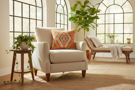 Rustic Clayton Turkish Hand-Woven Kilim Pillow