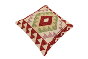 handmade Traditional Pillow Red Beige Hand-Woven SQUARE 100% WOOL Hand woven turkish pillow2 x 2