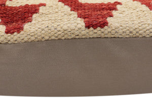 handmade Traditional Pillow Red Beige Hand-Woven SQUARE 100% WOOL Hand woven turkish pillow2 x 2