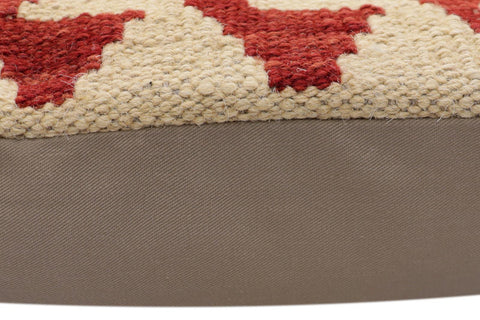 handmade Traditional Pillow Red Beige Hand-Woven SQUARE 100% WOOL Hand woven turkish pillow2 x 2