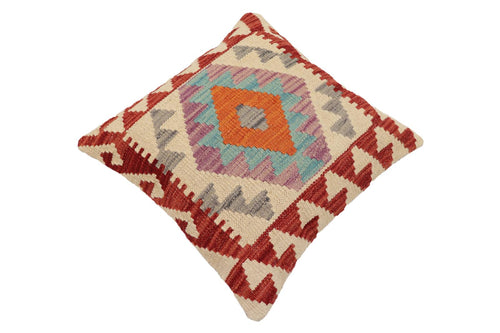 handmade Traditional Pillow Red Blue Hand-Woven SQUARE 100% WOOL Hand woven turkish pillow2 x 2